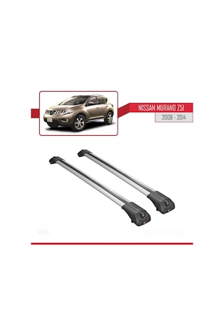 Nissan Murano Z51 2008-2014 Arası İle Uyumlu Ace-1 Ara Atkı Tavan Barı Gri
