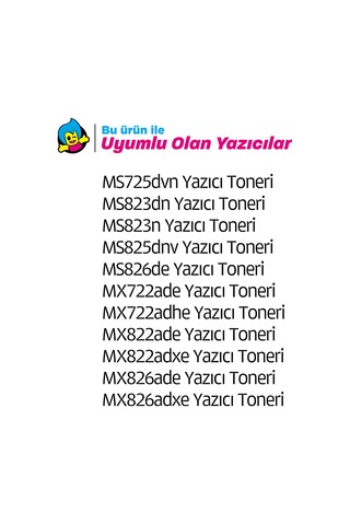 Lexmark Ms725 / 58d5u00 Uyumlu Toner / Ms823 / Ms825 / Ms826 / Mx722 / Mx826 55k