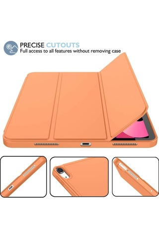 Apple Uyumlu iPad 10.nesil 10.9 İnç 2022 Kılıf Kalem Bölmeli Uyku Modlu Standlı Silikon A2757 A2777 A2696 Kılıf