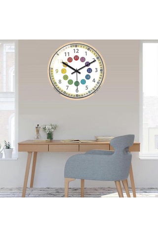 Çocuk Odası İçin Renkli, Pille Çalışan, Sessiz Dekorasyonlu Çocuk Duvar Saati B Diğer