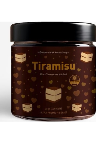 Vıento Dondurularak Kurutulmuş Tiramisu Freeze-dry Teknolojisi, Kıtır Atıştırmalık, Uzun Raf Ömürlü, Tekli Paket Açık Bej