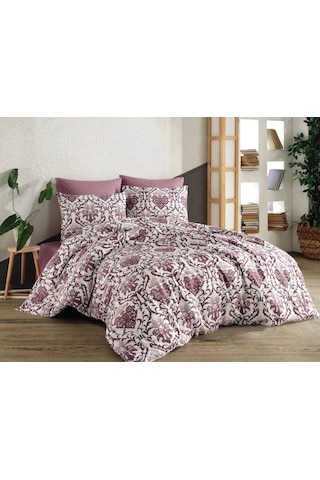 Yaprak Tek Kişilik Nevresim Seti %100 Pamuk 3 Parça 160x220 Çarşafsız