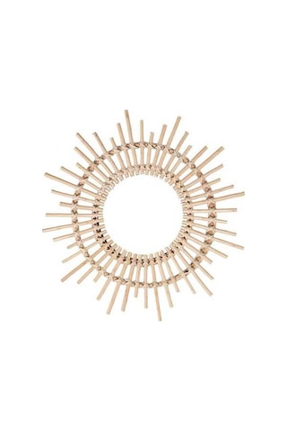 Pazly Yapımı Suntek Sunburst Rattan Modern Magideal M El Duvar Doğal Ayna Asılı Tc Bej