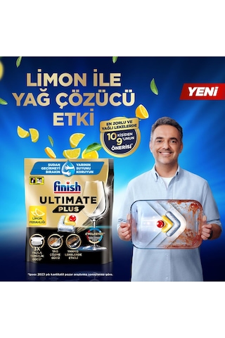 Finish Ultimate Plus Hepsi Bir Arada Limon Ferahlığı Bulaşık Makinesi Deterjanı 105 Tablet
