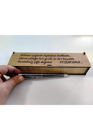 Eczacı İçin Özel Tasarım Kutulu Ve İsim Yazılı Tükenmez Kalem