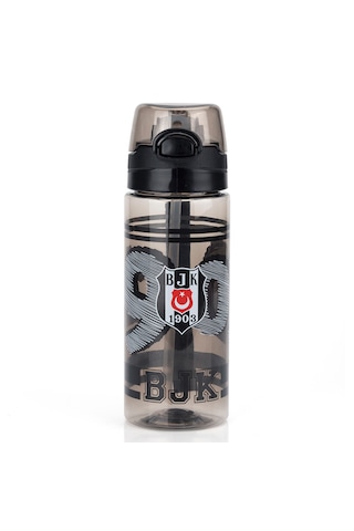 Beşiktaş Lisanslı 500ml Pipetli Kilitli Kapaklı Siyah Matara - Orijinal Bjk Taraftar Suluk Siyah - Beyaz
