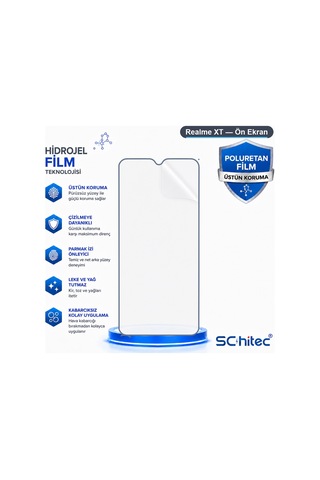 Realme Xt Uyumlu Ön Yüzey Nano Şeffaf Hidrojel Ekran Koruyucu 79044838