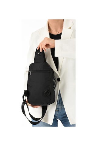 Sanmorris Unisex Paraşüt Kumaş Suya Dayanıklı 4 Bölmeli Body Bag Siyah