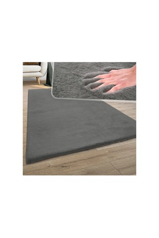 Sarar Seria Halı Urunu Olan Post Halı Peluş Kürk Halı 60x100 80x130 80x150 100x150 120x180 Cm Antrasit