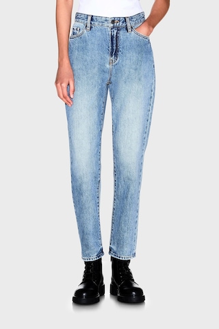 Armani Exchange %100 Pamuk Rahat Kalıp Yüksek Bel Jeans Kadın Kot Pantolon Xw000073 Af21360 Mb003 Açık Mavi