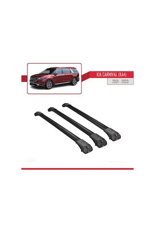 Kia Carnival Ka4 2021-2023 Arası İle Uyumlu Ace-1 Ara Atkı Tavan Barı Siyah 3 Adet Bar