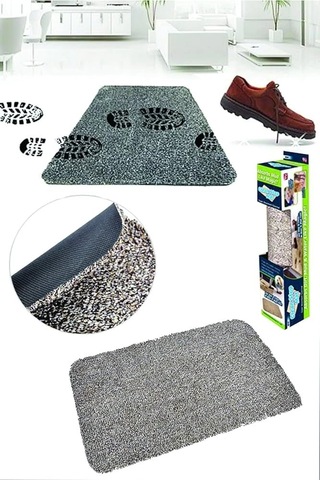 Clean Step Mat Yıkanabilir Mikrofiber Kir Toz Emici Iç-dış Ortam Paspas Açık Gri