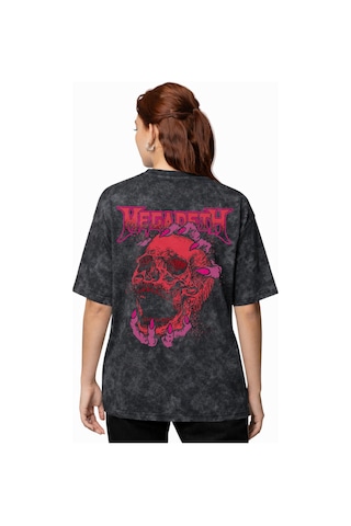 Sevbano Tasarım Megadeth Rock Metal Müzik Grubu Sırt Baskılı Unisex Overs Siyah