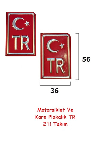 Plaka Tr Motosiklet Ve Kare Plakalara Özel Tasarlanmış Alıuminyum Sticker 3 Kırmızı