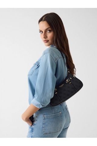 Guess Leona Logolu Kadın Antrasit Omuz Çantası Hwsg9917180-clo