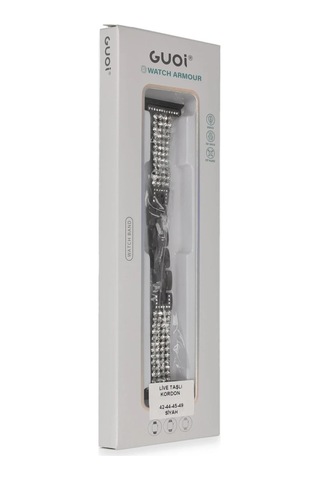 Akıllı Saat Aksesuarları Apple Uyumlu Watch 38mm Live Taşlı Kordon - Siyah