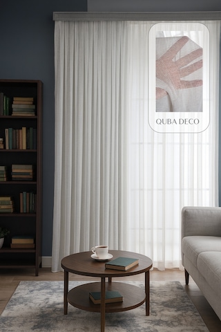Natural Modern File Dokulu Keten Tül Perde Pileli Salon Oturma Odası Yatak Odası Çocuk Odası Açık Gri