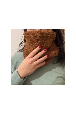 Ladycolor Peluş Kahverengi Kışlık Kadın Boyunluk Kahve