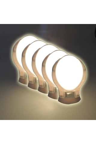 Ufo Led Gece Lambası 0,5W Tasarruflu Işıklı Fişli Düğmeli 5 Adet(535545742) Çok Renkli