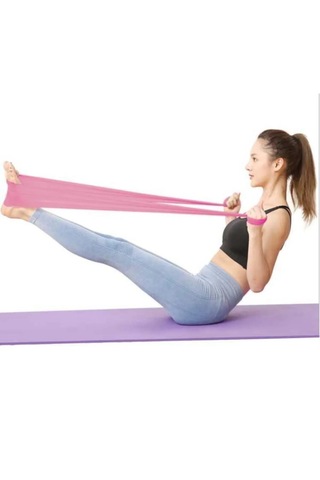 2 Metre Fuşya Yoga Pilates Egzersiz Bandı Terabant Açık Uçlu ...