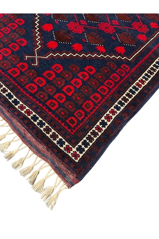 El Dokuma Sıfır Yağcıbedir Halısı 81x133 Lacivert Kök Boya Halı Lacivert