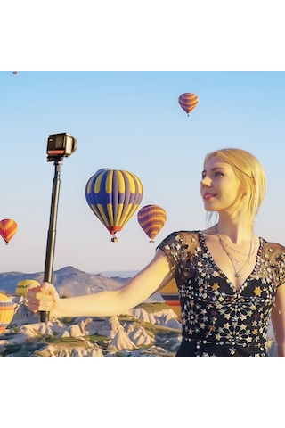 Lexroo Görünmez Selfie Çubuğu, Insta360 X3, X2, X4, X5, One Rs, Go 3, One X, Evo İle Uyumlu
