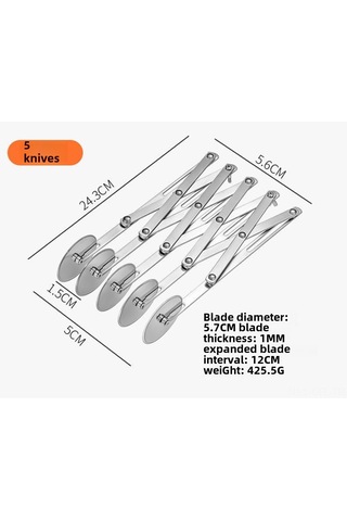 Dofolink 5 Tekerlekli Paslanmaz Çelik Pasta Dilimi Aracı - Pizza, Poğaça, Kek Kesici - Fırıncı Ve Ev Kullanıma Uygun Diğer