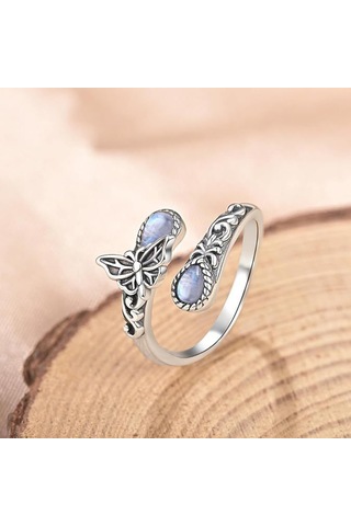 "bohemian Moonstone Ring - Festival Kıyafetleri İçin Zarif Ve Göz Alma İfadesi Takı" Çok Renkli