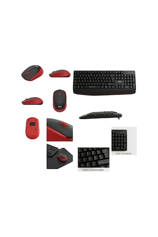 Trio Trk300 Kablosuz Klavye Mouse Set 2.4ghz Sessiz Tuş Türkçe Q Optik
