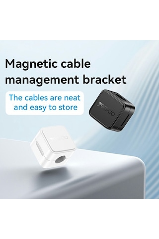 Pazly Yesıdo C216 4 Adet Manyetik Kablo Klipsi, Beyaz, Kablo Yönetim, Ofis/ev/karşılaştırma