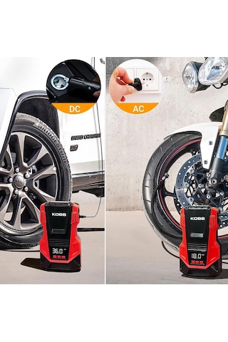 Kobb Kb220 12volt/220volt 150 Psı Dijital Basınç Göstergeli Lastik Şişirme Pompası
