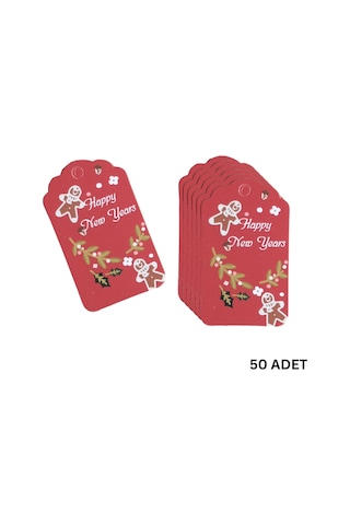 Yılbaşı Happy New Years Yazılı Hediye Etiketi, Yeniyıl Paketleme