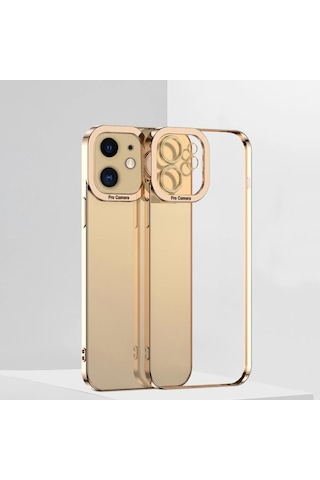 Ally Fashion Series Apple iPhone Uyumlu 12 6.1inç Kılıf Renkli Kenar Lazer Çerçeveli Silikon Kılıf- 5775 Mavi