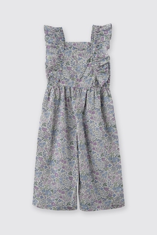 Panço Liberty Kumaş Çiçek Desenli Kız Bebek Salopet Mor