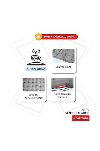 Xpermate Şezlong Minderi Punto 60x180x12 Cm Antrasit