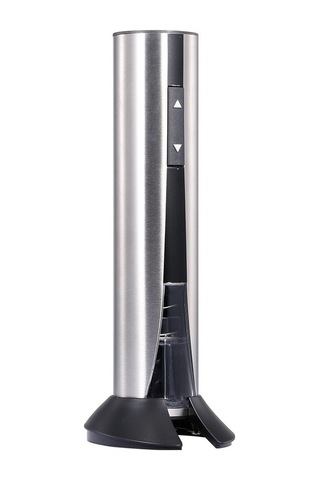 Fortunelane Usb Şarjlı Elektrikli Çarkçı, Paslanmaz Çelik, 60 Şişe, Folyo Kesici, Gümüş Renkli Alet Gümüş