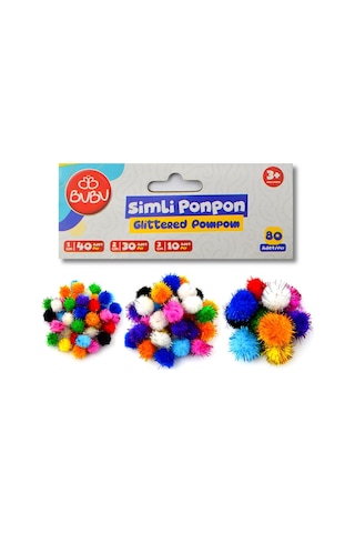 Bubu 10-20-30 Mm Karışık Simli Ponpon 80 Li Bubu-hs0026