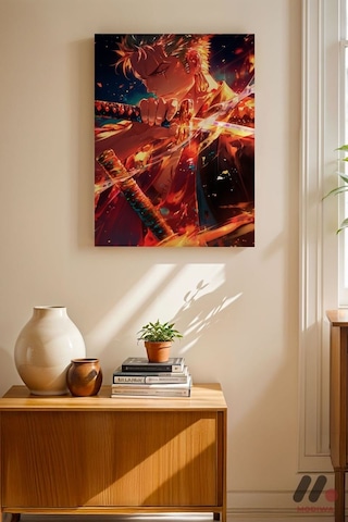 One Piece Zoro Savaşçı Anime Poster, Çerçevesiz Yüksek Kalite Duvar Afişi - Anime Severlere Özel Hed