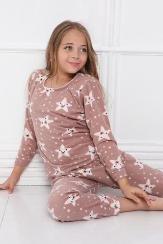 Fames Pijama Kişlik Çocuk Polar Pijama Takim Gri