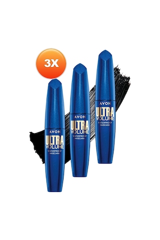 Avon Ultra Volume Suya Dayanıklı Maskara Blackest Black 3'lü