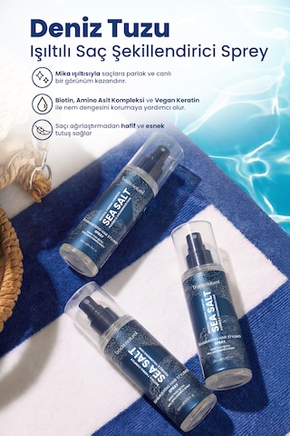 Bade Natural Deniz Tuzu Işıltılı Şekillendirici Saç Spreyi 200 Ml