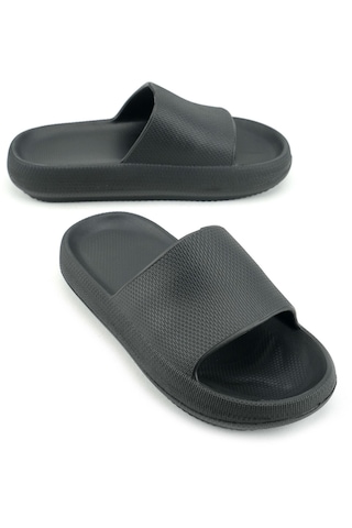 Gezer Yazlık Erkek Eva Banyo Bahçe Islak Zemine Uygun Terlik Siyah