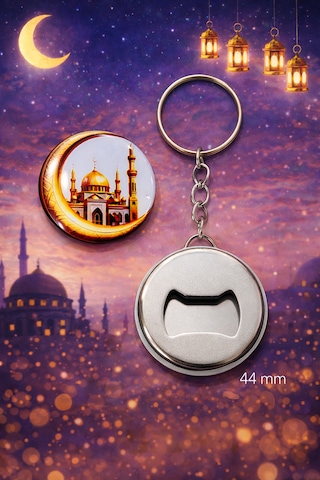 10 Adet Hoş Geldin Ramazan Temalı Açacaklı Anahtarlık 44 Mm Hediyelik Anahtarlık Gümüş