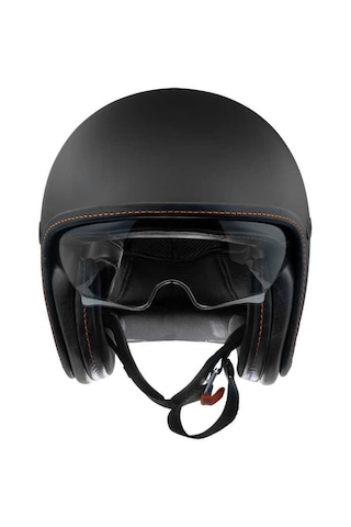 Premier Vintage Platinum Edition Kask Mat Siyah - Turuncu