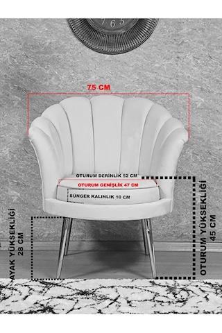 Tekli İstiridye Beyaz Boyalı Sivriltme Ayak Çay Seti Koltuk Tekli Çok Renkli