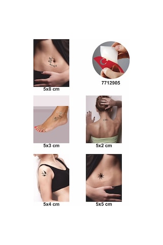 Enhavalı Bahar Sarhoşluğu Geçici Dövme Kına Şablonu 5'li
