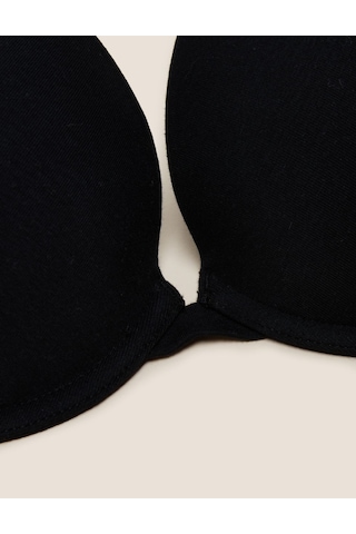 Marks & Spencer 3'lü Pamuklu Push Up T-Shirt Sütyeni T33006810 Krem