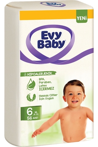 Evy Baby Bebek Bezi Beden:6 15+kg Ekstra Large 280 Adet 5'li
