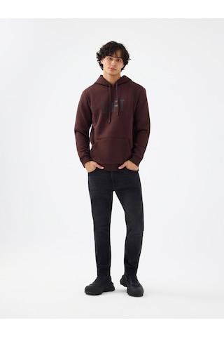 Regular Fit Erkek Sweatshirt Kahverengi