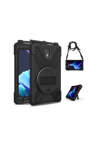 Galaxy Uyumlu Tab Active 3 T577 Zore Defender Tablet Silikon Kılıf - Siyah